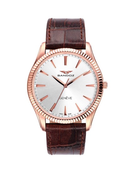 Relógio Sandoz Classic & Slim 81359-90 Suíço Pele Castanha