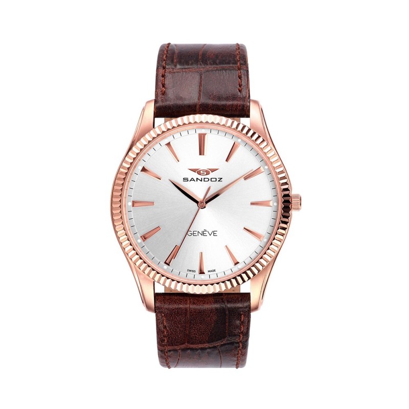 Relógio Sandoz Classic & Slim 81359-90 Suíço Pele Castanha