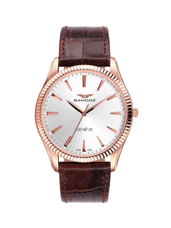 Reloj Sandoz Classic & Slim 81359-90 suizo piel marrón