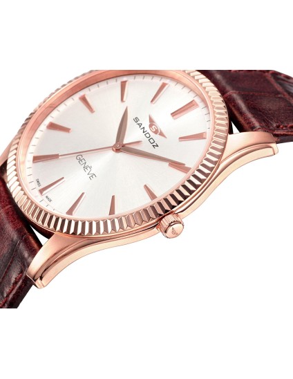 Reloj Sandoz Classic & Slim 81359-90 suizo piel marrón