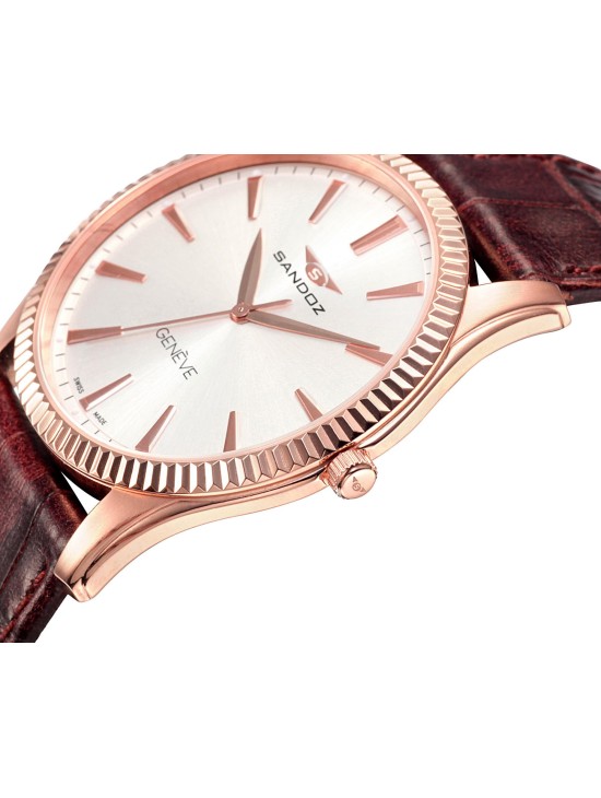 Reloj Sandoz Classic & Slim 81359-90 suizo piel marrón
