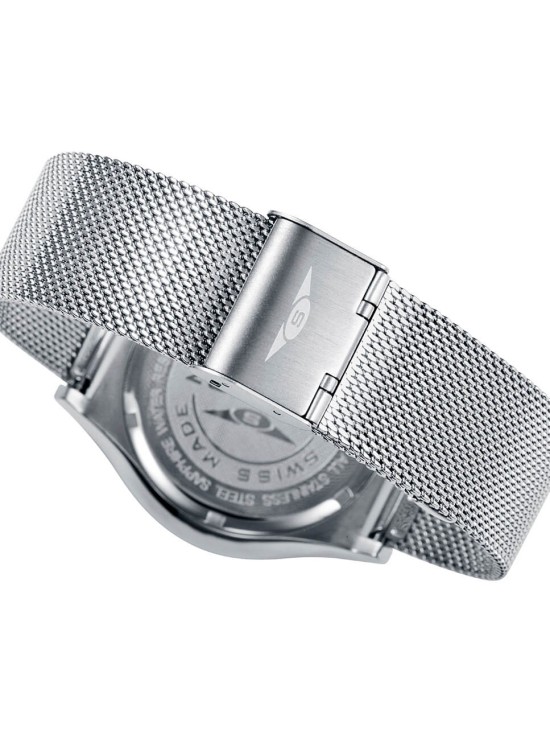 Reloj Sandoz hombre 81481-07 suizo malla milanesa plateada