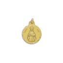 Medalla Redonda de Santa Rita de Cascia en Oro 18k de 21mm