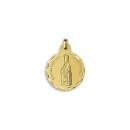 Medalla Redonda de la Virgen de Meritxell de Andorra en Oro 18k de 21mm