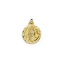 Medalla Redonda de Santa Clara en Oro 18k de 21mm