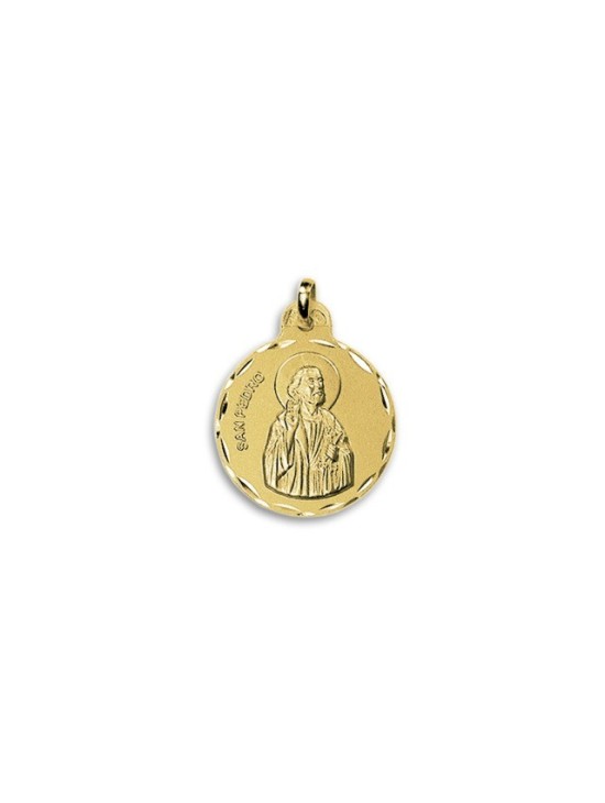 Medalla Redonda San Pedro Oro 18k | Compra Segura