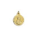 Medalla Redonda del Apóstol Santiago en Oro 18k de 21mm
