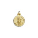Medalla Redonda de San Expedito de Oro 18k de 21mm
