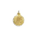 18k Gold 21mm Round Medal of Archangel Saint Gabriel