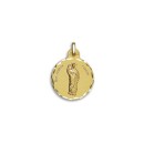 Medalla Redonda de San Vicente Ferrer en Oro 18k de 21mm