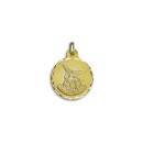 Medalla Redonda del Arcángel San Miguel en Oro 18k de 21mm