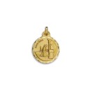 Medalla Redonda de Santa Rosa en Oro 18k de 21 mm