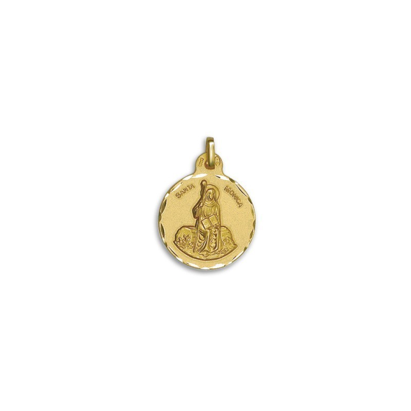 Medalla Santa Monica Oro 18k + Envío Rápido