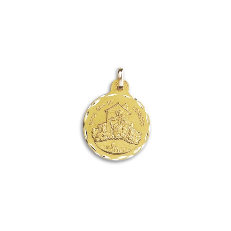 Medalla Redonda Nuestra Señora de Loreto Oro 18k - Compra Aquí