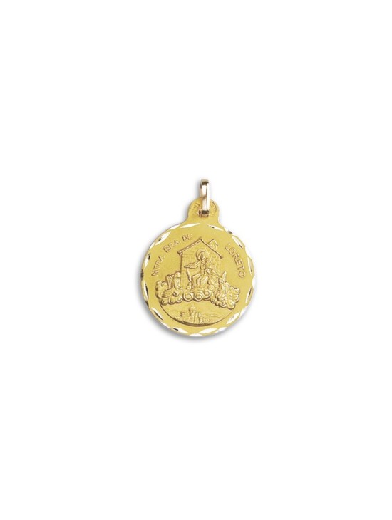 Medalla Redonda Nuestra Señora de Loreto Oro 18k - Compra Aquí
