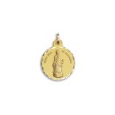 Medalla Redonda de la Virgen de Valvanera en Oro 18k de 21mm