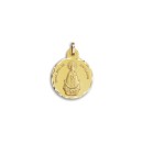 Medalla Redonda de Nuestra Señora de los Llanos en Oro 18k de 21mm