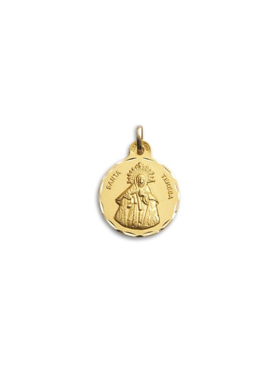 Medalla Santa Teresa Oro 18k 21mm - Envío 24h