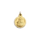 Medalla Redonda de Santa Teresa de Jesús en Oro 18k 21 mm