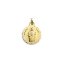 Medalla Redonda de San Judas Tadeo en Oro 18k de 21mm