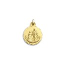 Medalla Redonda del Patriarca San Joaquín en Oro 18k de 21mm
