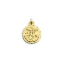 Medalla Redonda de San Juan Bautista en Oro 18k de 21mm