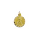 Medalla Redonda de la Virgen de Regla en Oro 18k de 21mm