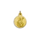 Medalla Redonda de Santa Beatriz de Silva en Oro 18k de 21mm