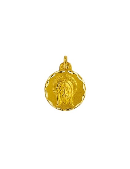 Medalla Redonda Santo Rostro Cristo Oro 18k + Envío Gratis