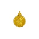 Medalla Redonda del Santo Rostro de Cristo en Oro 18k de 19mm