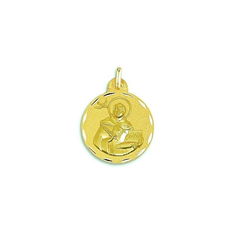 Medalla Redonda Santo Tomás Oro 18k + Envío Gratis