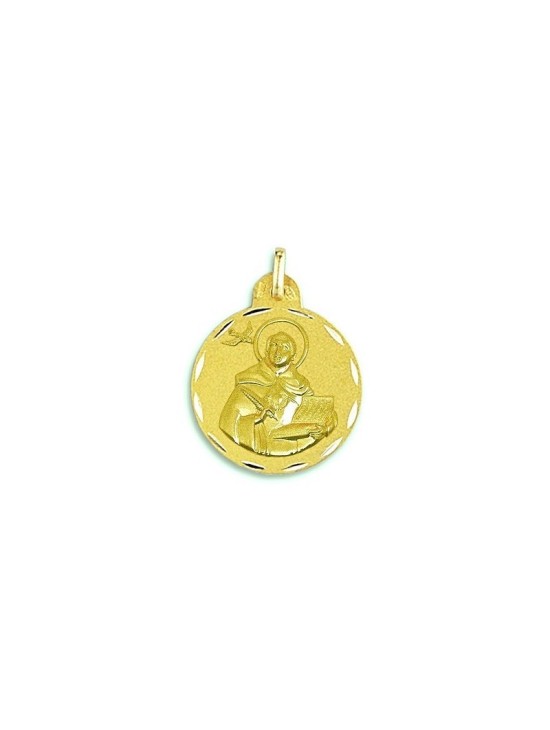 Medalla Redonda Santo Tomás Oro 18k + Envío Gratis