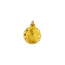 Medalla de la Virgen de Fátima Redonda de 19mm en Oro de 18k
