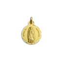Medalla Redonda de la Virgen de Fuensanta de Coín en Oro 18k de 21mm