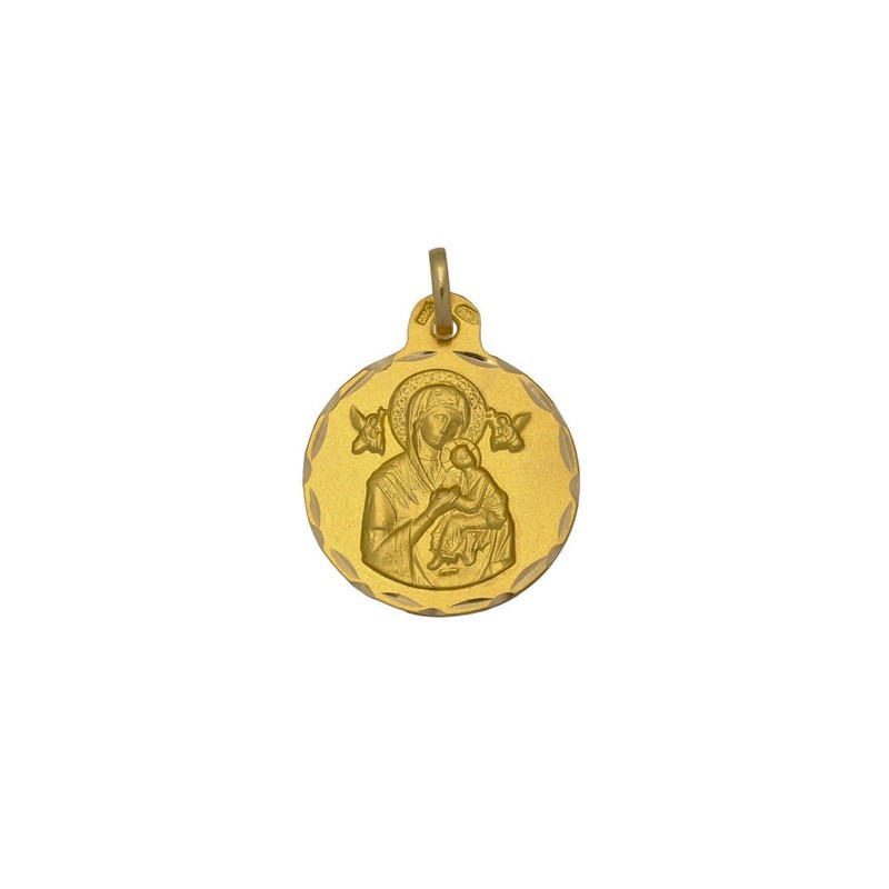 Medalla de la Virgen del Perpetuo Socorro Redonda Oro | Joyería Parejo