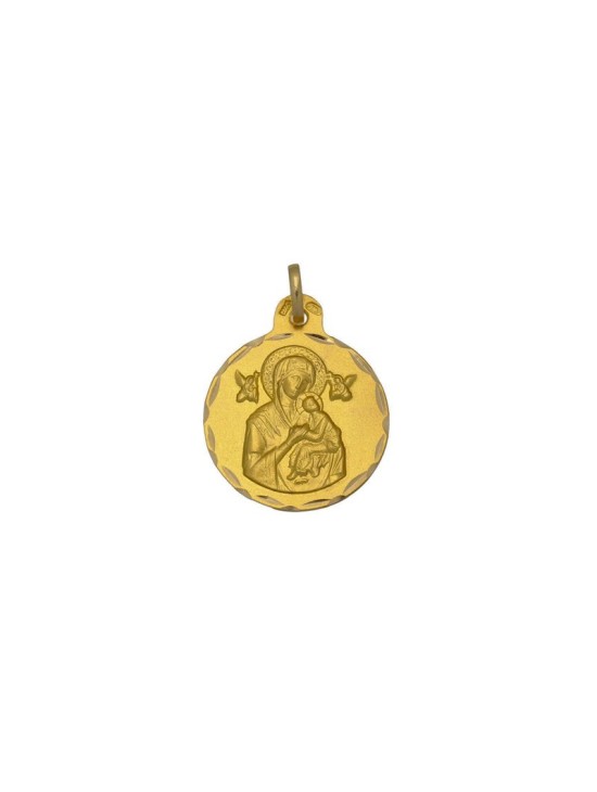 Medalla de la Virgen del Perpetuo Socorro Redonda Oro | Joyería Parejo