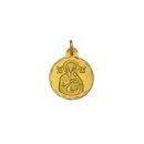 Medalla de la Virgen del Perpetuo Socorro Redonda Oro 18k 21 mm