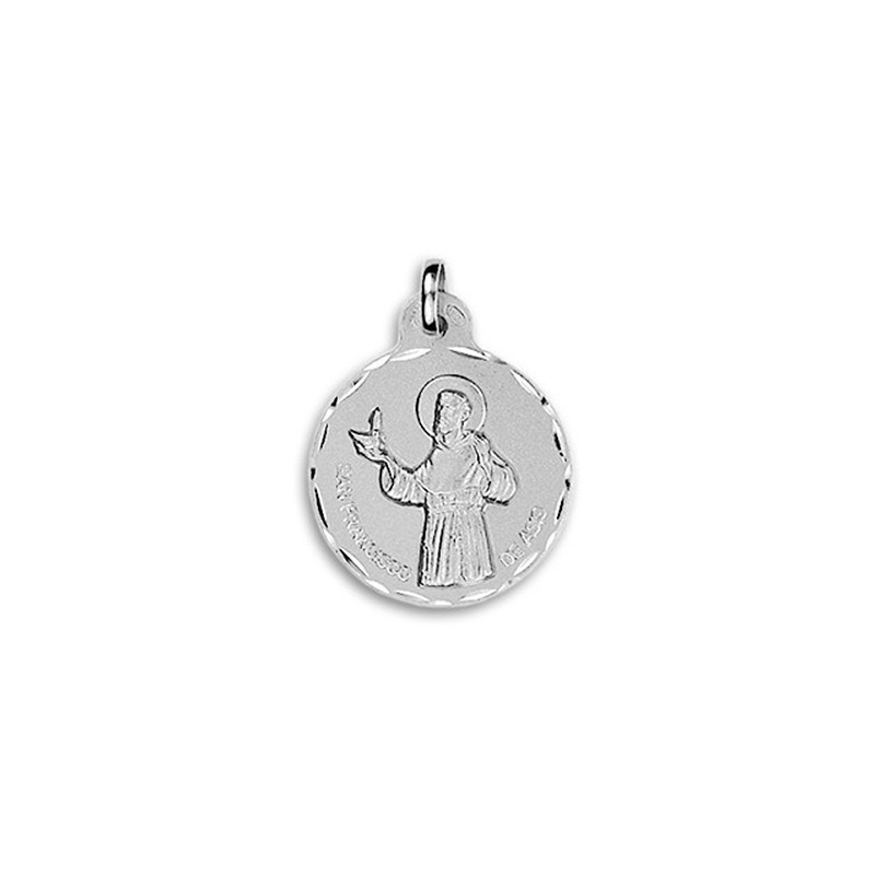 Round Saint Francis of Assisi Medal in Sterling Silver | Parejo Jew