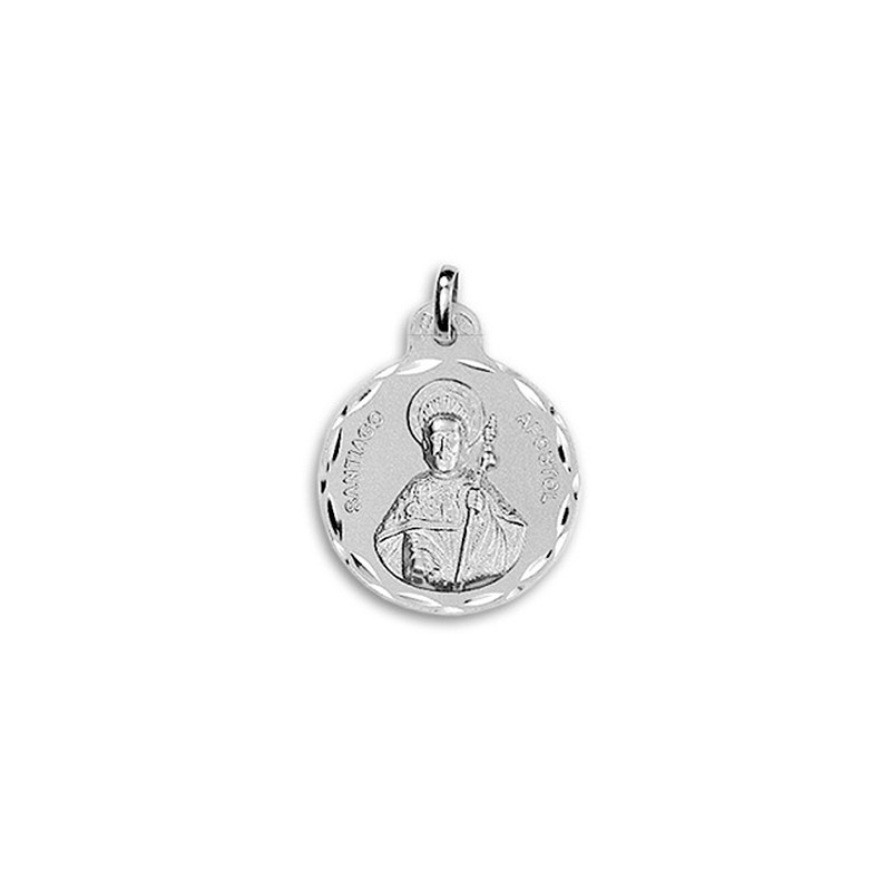 Medalha Redonda Apóstolo Santiago Prata 925 - Compre Já!