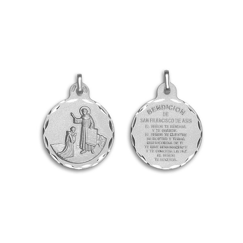 Medalha Redonda Bênção São Francisco Prata de Lei - Compre Aqui