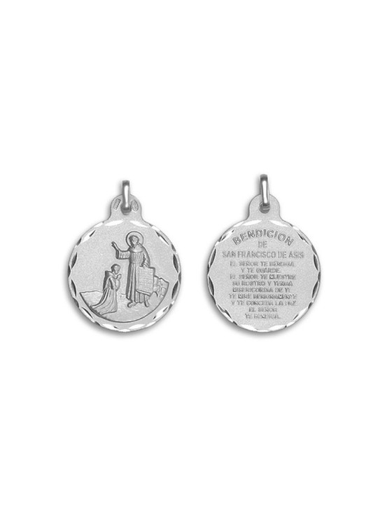 Round Saint Francis Blessing Medal Silver - Shop Now