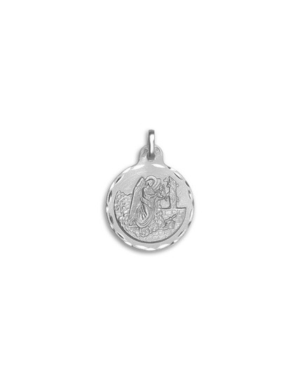 Round Archangel Gabriel Medal in Silver | Parejo Jewelry