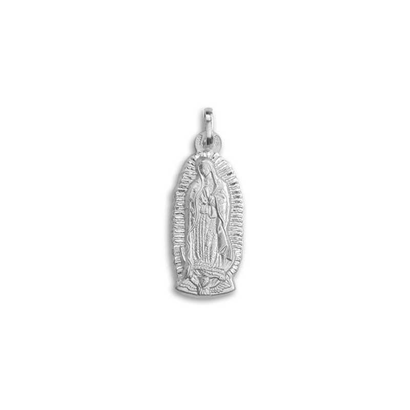 Medalla Virgen de Guadalupe de México Silueta Plata | Joyería Parejo