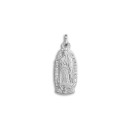 Medalla de la Virgen de Guadalupe de México Silueta en Plata de Ley 925 mls