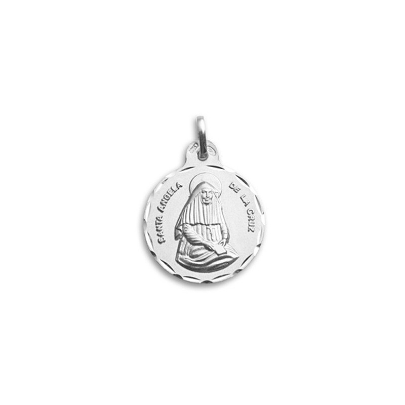 Medalla Redonda Santa Angela de la Cruz Plata 925 - Compra