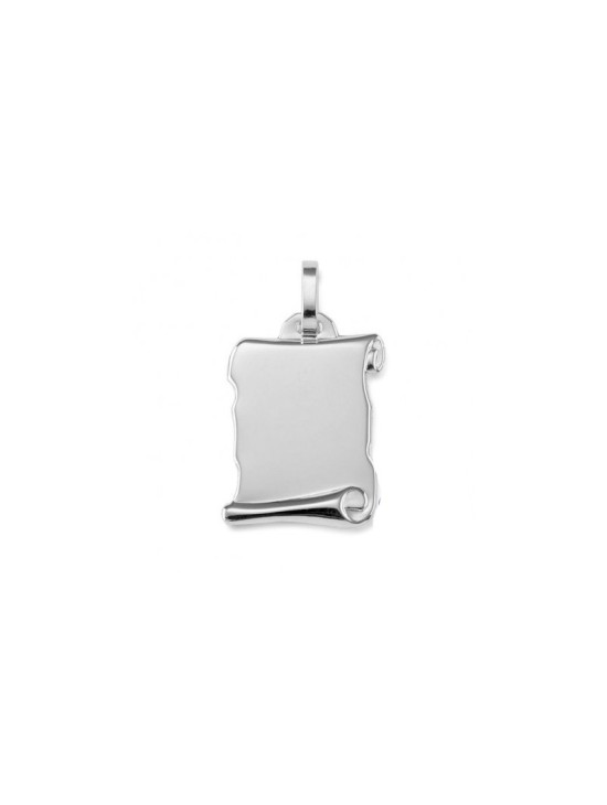 Medalla Pergamino Liso Plata 925 - Joyería Pergamino