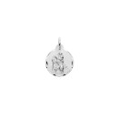 Round Saint Christopher Medal in 925 Sterling Silver