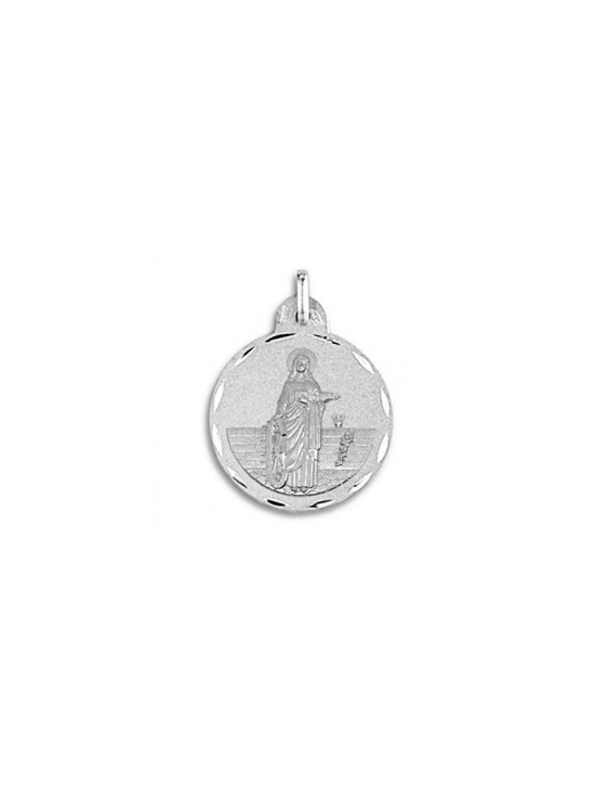 Medalla Santa Catalina en Plata de Ley 21mm | Joyería Parejo