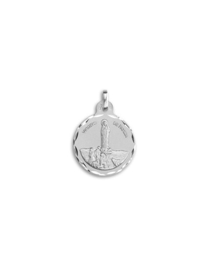 Medalha Redonda da Virgem de Fátima 21mm em Prata | Joyería Parejo