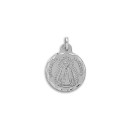 Medalla de la Virgen de La Soledad Redonda Plata de Ley 925 mls 21 mm
